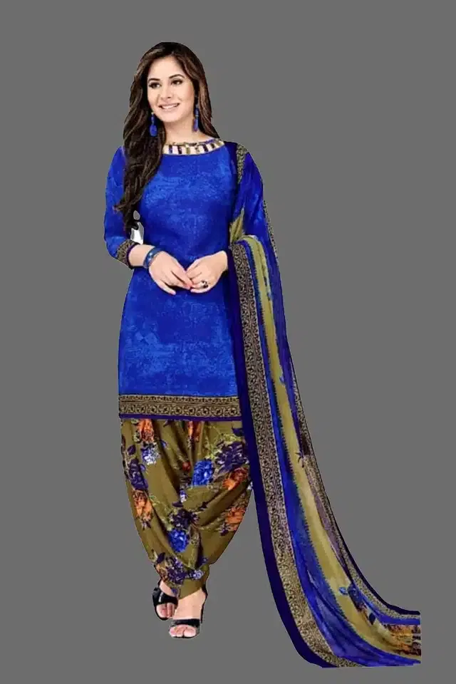Unstitched Dress Material for Women & Girls (Blue)