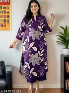 Digital Floral Printed Kurti Pant Set for Women 