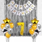 7th Happy Birthday Balloon Decoration,White,Set Of 1