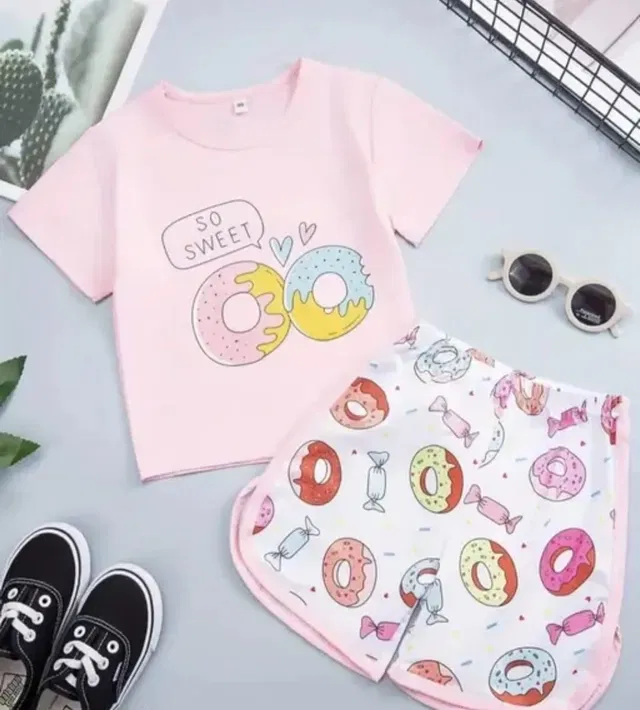 Hosiery Clothing Set for Kids (Pink, 12-18 Months)