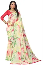Kanooda Prints Georgette Women Saree With Un-stitched Blouse 