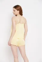 Satin Solid Babydoll for Women 