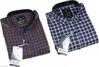 Polycotton Checked Shirts for Men, Multicolor 