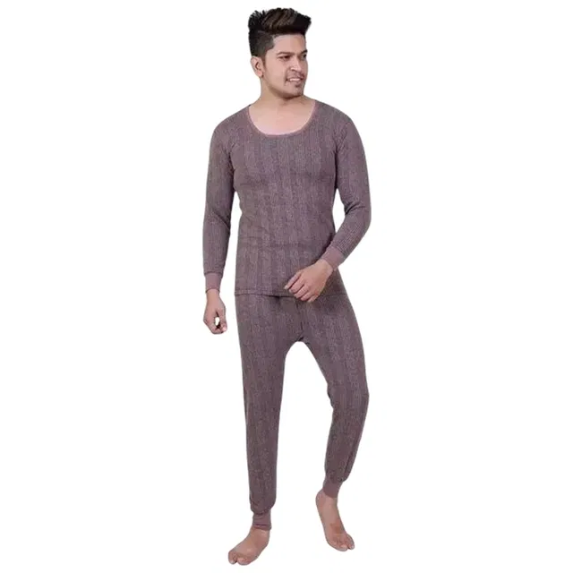 Cotton blend topwear thermal for men (Brown ,XXL)