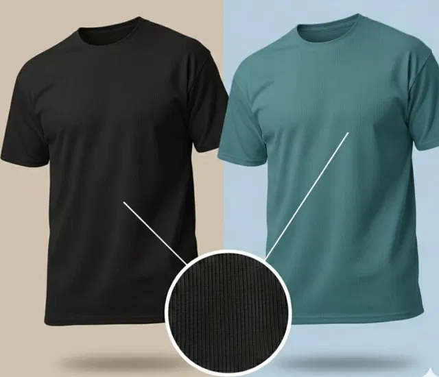 Polyester Round Neck T-shirt for Men, Multicolour, Pack of 2 (XL)