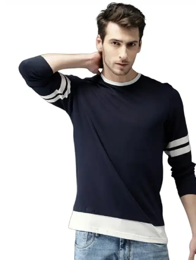 Full Sleeves T-Shirt for Men (Multicolor, XL)