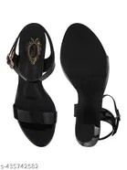 Solid Pointed Toe Block Heels for Kids 