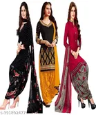 Crepe Printed Unstitched Suits for Women, Pack of 3 
