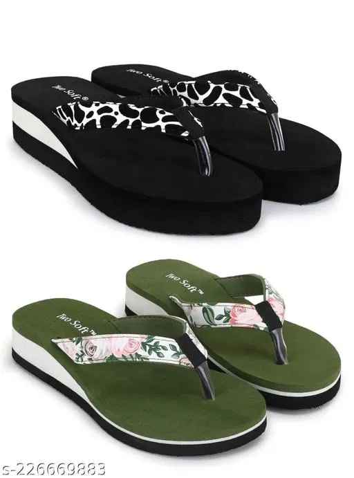EVA Flip-flops for Women (Multicolor, 6) Pack of 2