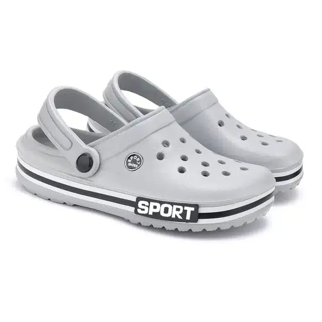 Bersache Slip On Clogs for Men (Grey, 6)