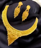 Alloy Choker Necklace with Earrings for Women 