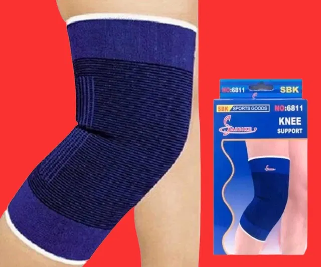 Polyester Solid Knee Sleeves for Women (Blue, Set of 1)