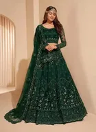 Net Embroidred Semi Stiched Lehenga Choli for Women 