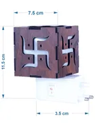 Glass Electric Camphor Diffuser & Ganesh Ji Om Aroma Burner Night Lamp and Wooden swastik Kapoor Dani 