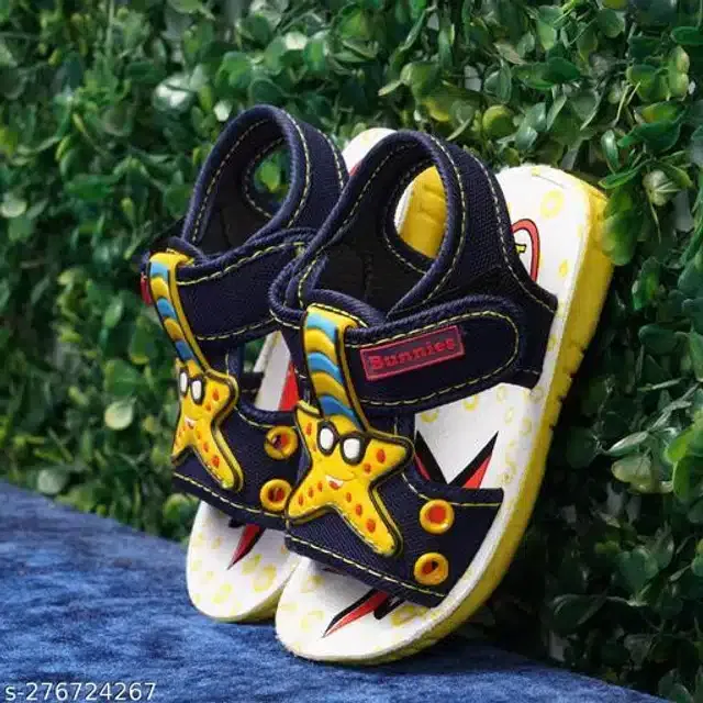 Velcro Sandals for Kids (Navy Blue & Yellow, 18-21 Months)
