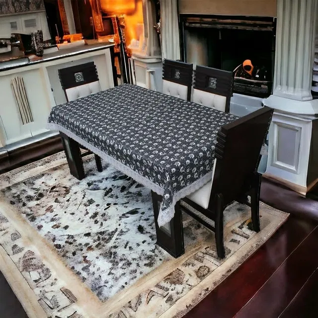 PVC Printed 4 Seaters Table Cover (Multicolor, 40x60 inches)