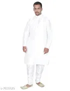 Dupion Silk Solid Kurta with Pyjama for Men 