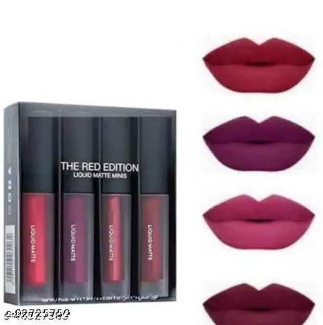 Liquid Matte Lipsticks (Multicolor, Pack of 4)