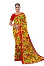 Georgette Striped Saree for Women 