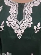 Cotton Chikankari Short Kurti for Women, Green 