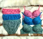 Cotton Printed Lingerie Set for Women, Multicolor, Pack of 3 