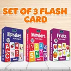 Flash Cards for Kids – Alphabet, Numbers & Fruits | Early Learning Educational Flashcard Set for Toddlers & Preschoolers | Multicolor | Set of 3