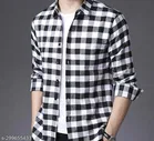 Cotton Blend Checked Shirt for Men, Multicolor 