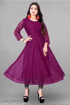 Net Kurti for Women,  Purple  