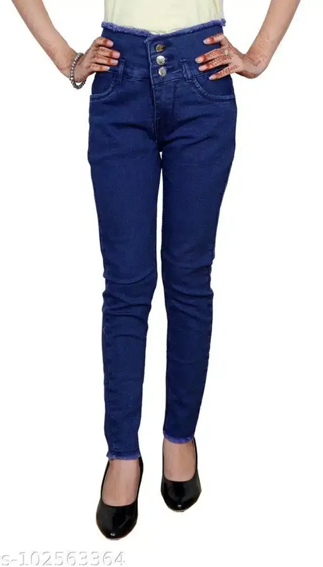 Denim Jeans for Girls (Blue, 9-10 Years)