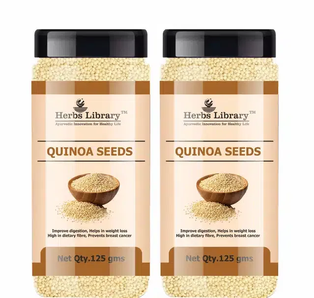 Herbs Library Fresh White Quinoa Seeds for Weight Loss (Pack of 2, 125 g)