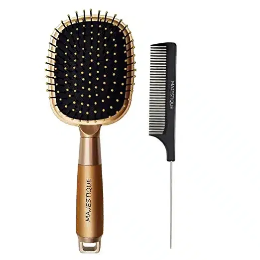 Majestique Paddle Hair Brush and Detangle Tail Comb (Combo of 2) (B-43)