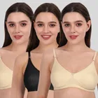 Cotton Bra for Women, Multicolour, Pack of 3 