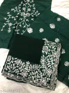 Georgette Saree for Women, Green 