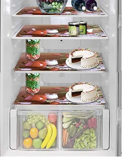 PVC Fridge Mat (Multicolor, Pack of 4)