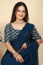 Georgette Woven Design Saree for Women 