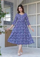 Rayon Kurti for Women, Blue 