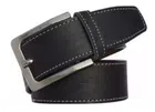 Artificial Leather Belt for Men (Black, 28)
