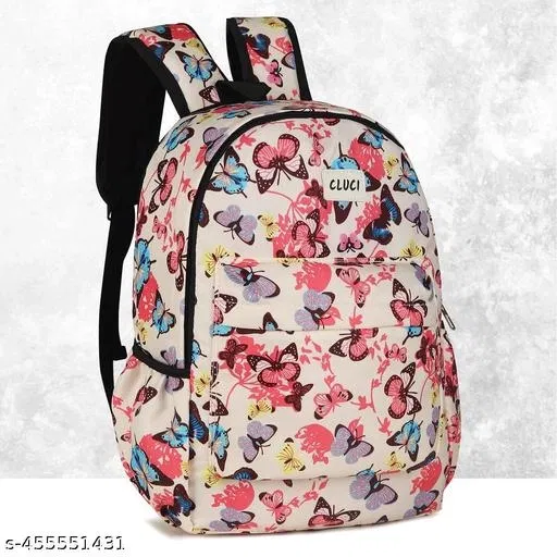 Fabric Backpack Bag, White