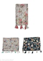 Poly Chiffon Printed Scarves for Women, Multicolor, Pack of 3