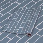 Decor PVC Vinyl Wallpaper for Home Brick Grey 45x250cm