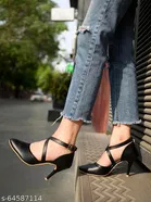 Shoetopia Black Stiletto Sandals 