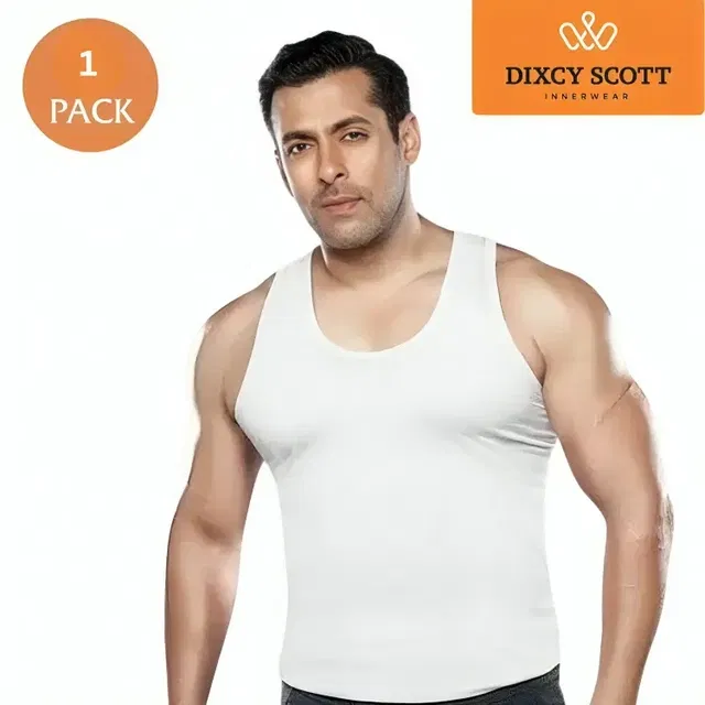 Dixcy Scott Josh Cotton Solid Vest for Men (White, 85)