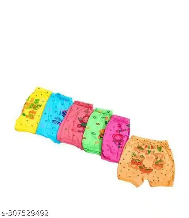 Cotton Innerwear Shorts for Kids (Multicolor, 5-6 Years) (Pack of 6)