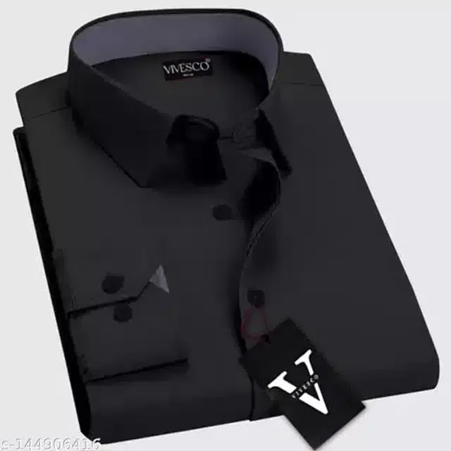 Full Sleeves Shirt for Men (Black, XL)