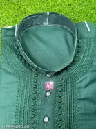 Cotton Blend Embroidered Kurta with Pyjama for Men 