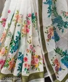 Cotton Linen Abstract Saree for Women 