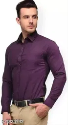 Cotton Blend Solid Full Sleeves Shirt for Men 