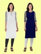 Crepe Solid Kurtis for Women 