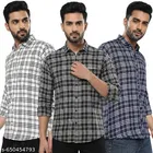 Cotton Blend Printed Shirt for Men, Multicolor, Pack of 3 