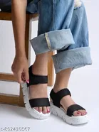Shoetopia Platform Sandals Black Size IND-5